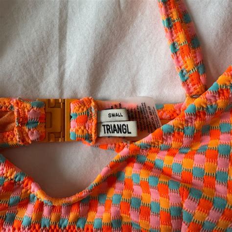 MAIA GARA Textured Scoop Bikini Set Triangl Worn Depop