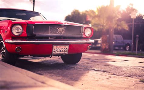 Fondos de pantalla rojo vehículo cráneo Ford Mustang coche