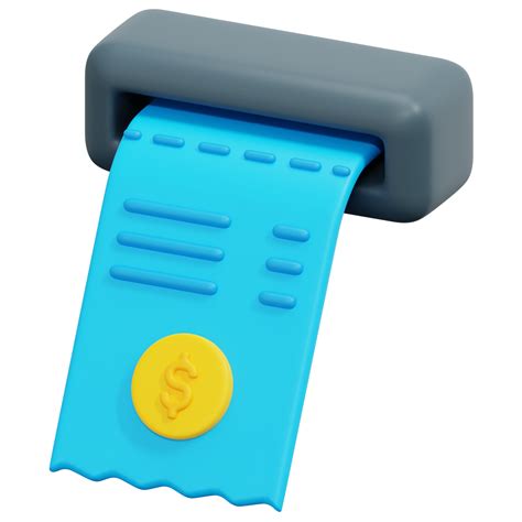 bill 3d render icon illustration 21614992 PNG