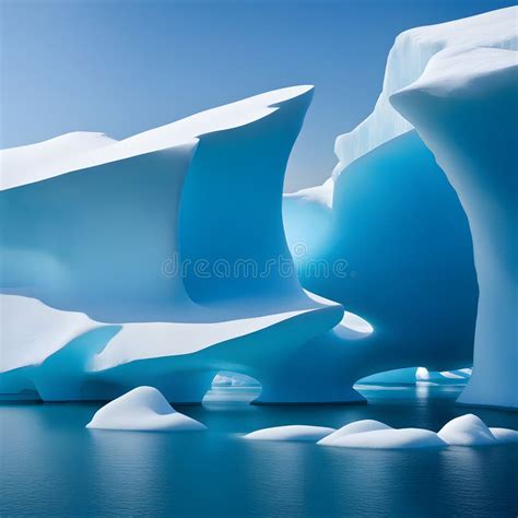 Large Icebergs Ai Generatet Stock Image Image Of Huge Shine