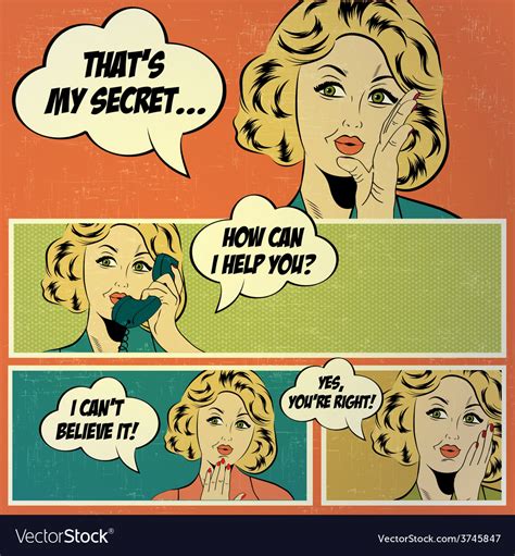 For comic books with retro woman in pop art style Vector Image