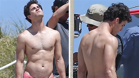 Darren Criss Rocks A Speedo In Miami During Filming For Versace