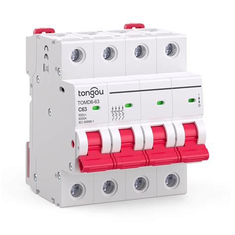 AC MCB Mini Circuit Breaker C Curve Convenient 63A-TOMD6 4P - TONGOU
