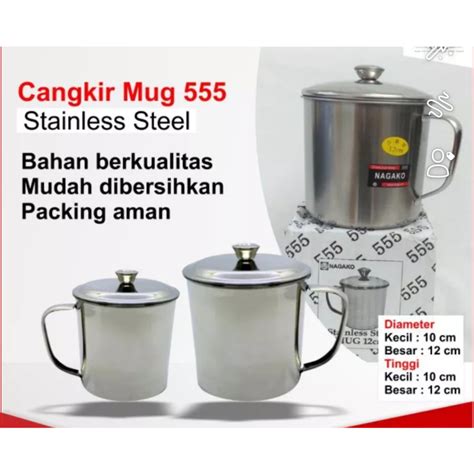 Jual Best Quality Mug Tutup Stainless Cangkir Tutup Stenlis