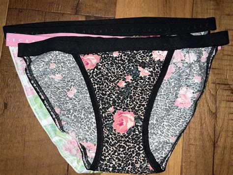 Vtg Victorias Secret String Bikini Panties Floral Lot Gem