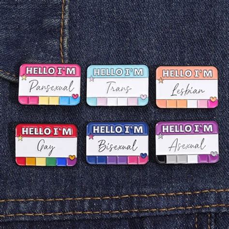 Chichigems Jewelry Hello Im Lesbian Pin Cute Name Tag Brooch Pride Lgbtqia New Poshmark