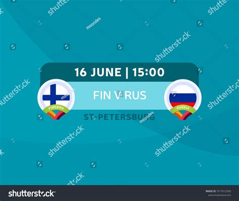 Finland Vs Russia Euro 2020 Match Stock Vector Royalty Free