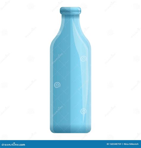 Blue Glass Bottle Icon Cartoon Style Stock Vector Illustration Of