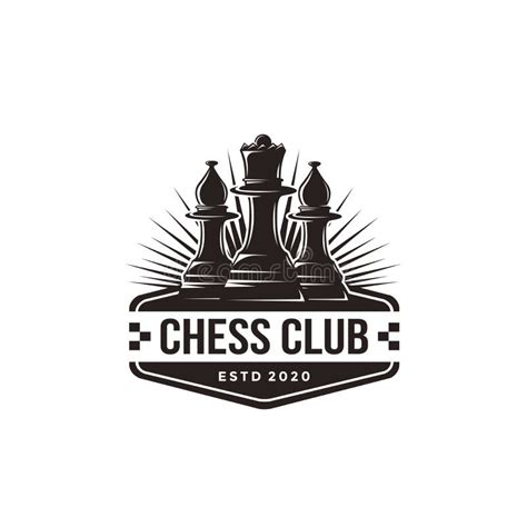 Vintage Classic Badge Emblem Chess Club, Chess Tournament Logo Vector ...