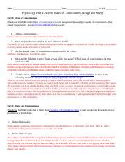 Note Guide Docx Name Date Period Psychology Unit Altered