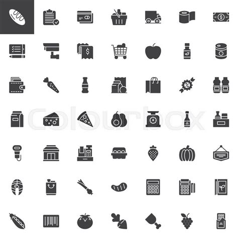 Grocery Products Vector Icons Set Stock Vector Colourbox