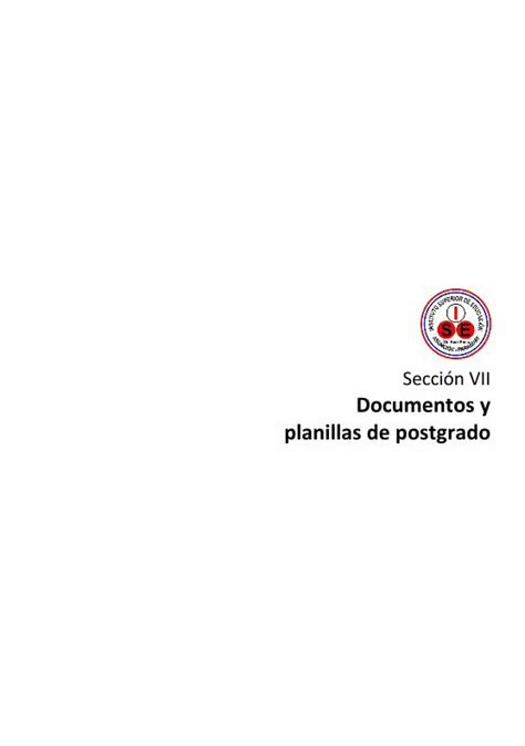 PDF Sección VII Documentos y planillas de postgrado DOKUMEN TIPS