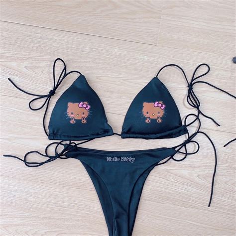 Sanrio Bikini de Hello Kitty de Anime japonés Y K para chicas picantes traje de baño Sexy para