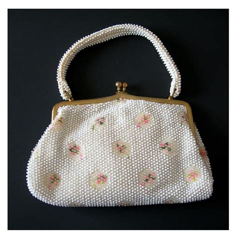 Spring Handbag Corde Bead Lumured White By Atticdustantiques