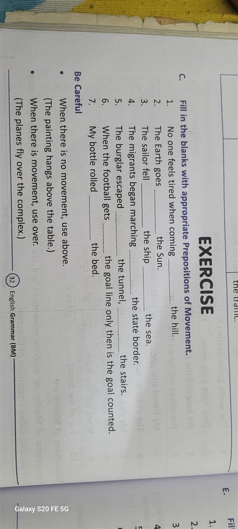 Fill In The Blanks With Appropriate Articles And Prepositions 7