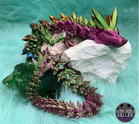 D Printed Articulating Crystal Dragon Toys Etsy