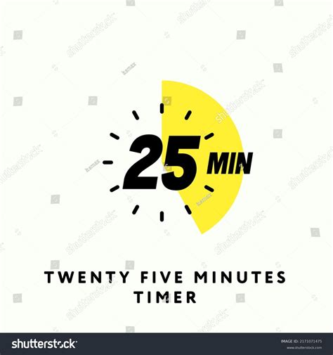 25 Minutes Timer Icon Modern Flat Stock Vector Royalty Free