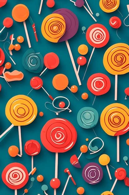 Premium AI Image | organic flat abstract lollipop pattern organic patterns