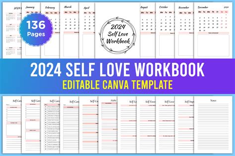 2024 Self Love Workbook Canva Template Graphic By Designmela01