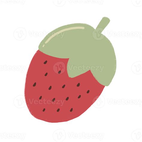 Red Strawberry Cartoon Illustration Strawberry Hand Drawn 34915805 PNG