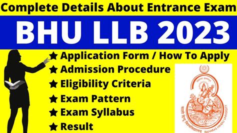 Bhu Llb 2023 Full Details Notification Dates Application Syllabus