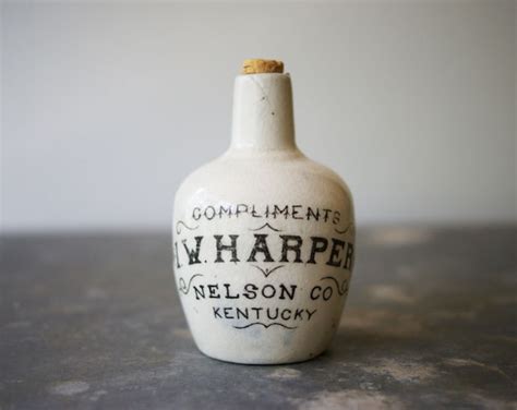 Antique Whisky Jug Iw Harper 1890s Stoneware Etsy