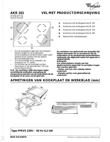 Whirlpool Akr Ix Hob Programmakaart Manualzz