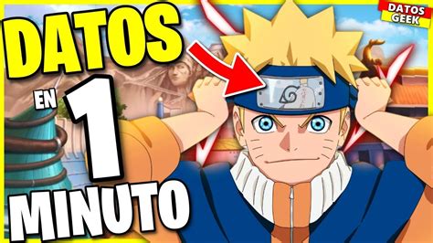 DATOS Y CURIOSIDADES DE NARUTO UZUMAKI EN 1 MINUTO YouTube