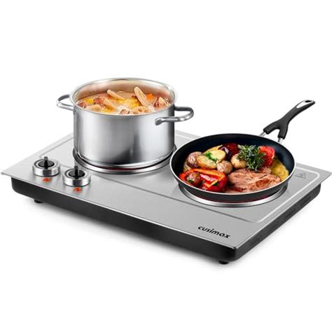 Hot Plate Cusimax Dual Infrared Burner Electric Ceramic Glass Stove Adjustable Temperature