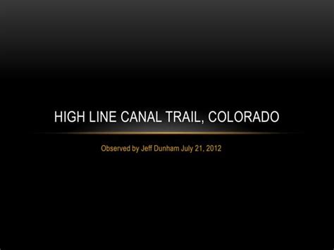 Highline Canal Trail Observed | PPT