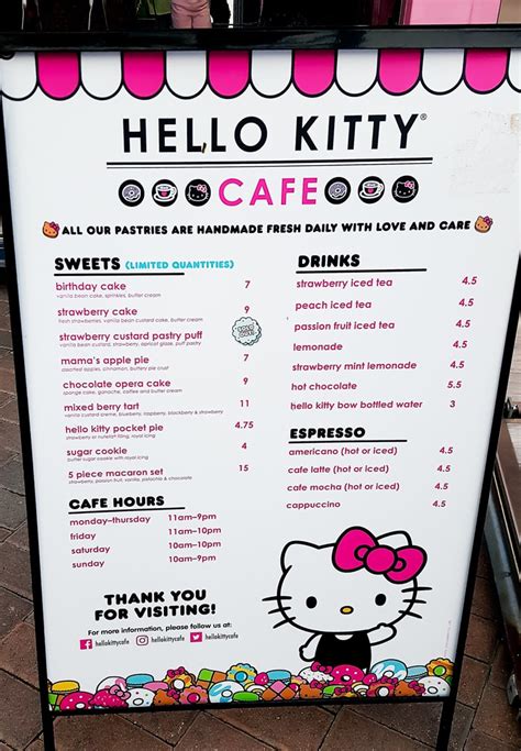 Hello Kitty Cafe Bgc Menu