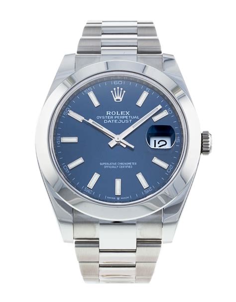 Rolex Datejust Cassa Da Uomo Mm Quadrante Blu Baton