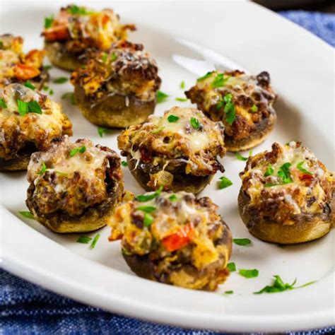 Air Fryer Sausage Stuffed Mushrooms Spicy Southern Kitchen