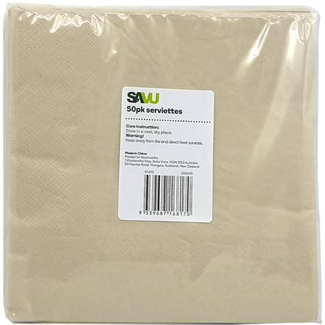 Savu Bamboo Pulp Serviettes 50 Pack Woolworths