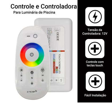 Central De Comando Touch Para Lumin Ria Led Piscina Rgb Vaquafast