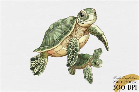 Crystals Turtle Mom And Baby Png Clipart Graphic By Creative Svg