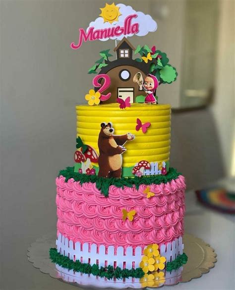 Pin Em Cake Ultah Cowok Bolo Masha E Urso Lembrancinha Masha E Urso