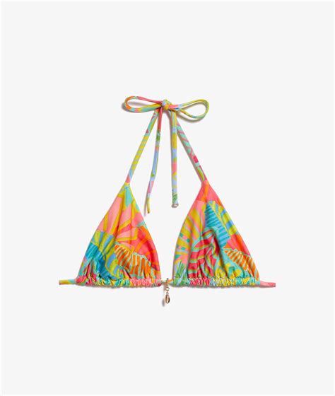 Sujetador bikini triángulo estampado tropical PEACHY MULTICOLORE ETAM