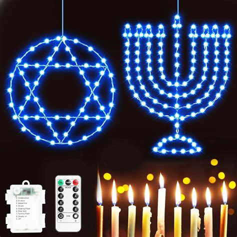 Amazon Gisgfim Chanukah Decorations Lights Hanukkah Window Lights