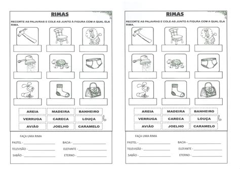 Arquivo para Atividade com Rimas e Lista de Palavras · Alfabetização Blog