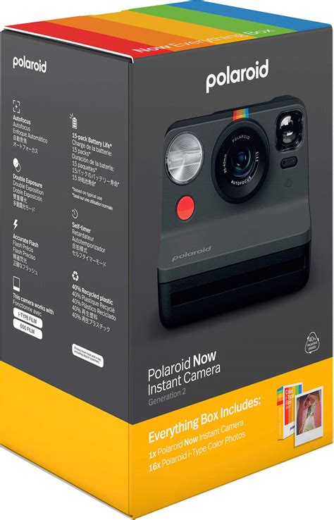 Polaroid Now Instant Film Camera Bundle Generation Black Batonga