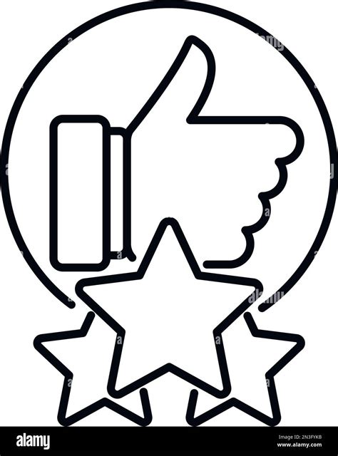 Thumb Up Ranking Icon Outline Vector Best Star Reward Top Stock