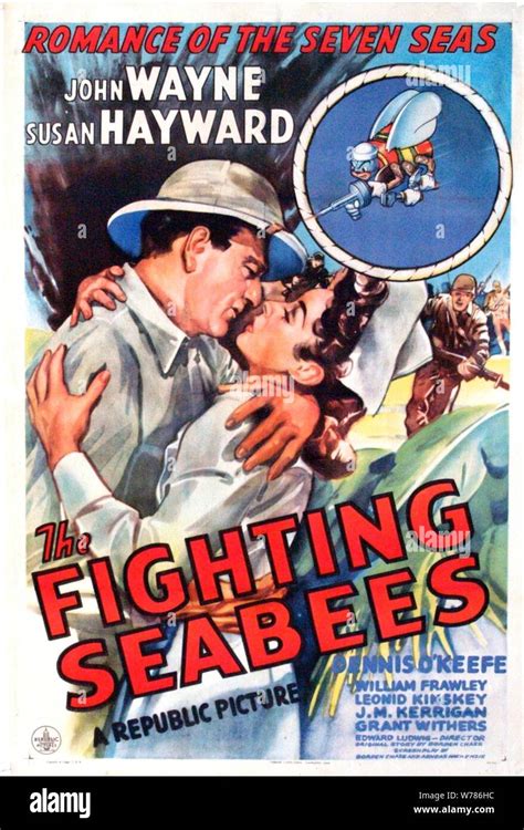 JOHN WAYNE, SUSAN HAYWARD POSTER, THE FIGHTING SEABEES, 1944 Stock ...