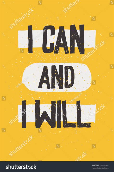 Can Will Inspirational Motivational Quotes Hand Stock Vector (Royalty ...