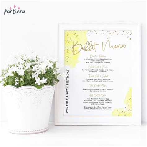 Buffet Dinner Menu Template Etsy