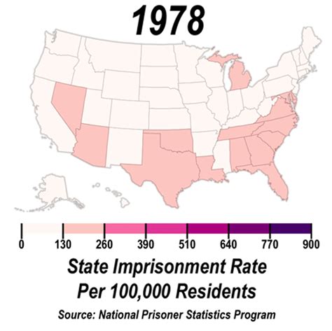 US Imprisonment Rate Per 100,000 Residents (1978 - 2012) - Vivid Maps