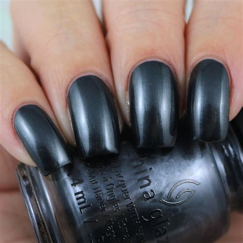 Gunmetal Grey Nail Polish Elegant China Glaze Haute Heavy Swatched By