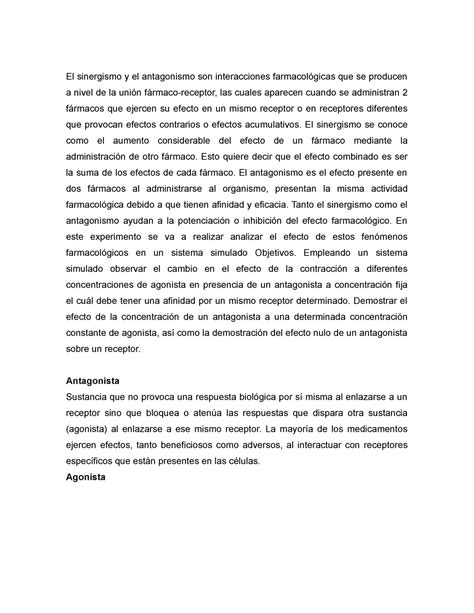 El sinergismo y el antagonismo son interacciones farmacológicas que se