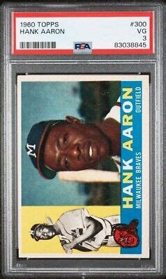 1960 Topps Hank Aaron 300 PSA 3 VG Centered New PSA Label EBay