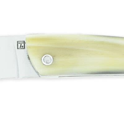 Couteau Le Thiers Laguiole Arbal Te Double Platines Plein Manche Pointe De Corne Blonde Ressort